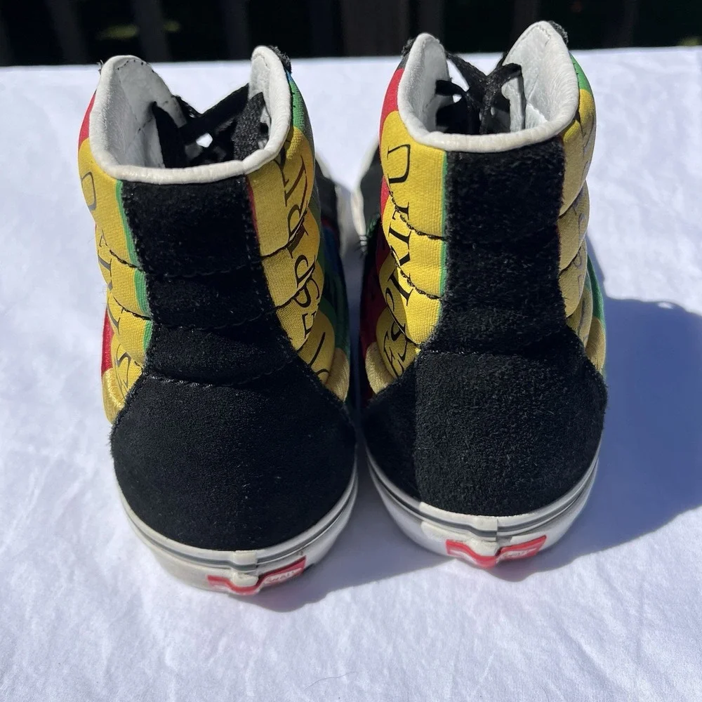 VANS Sk8 Hi‎ Top Espiritu Mens Sz 8 Multi Color Skateboard Sneakers Women's 9.5